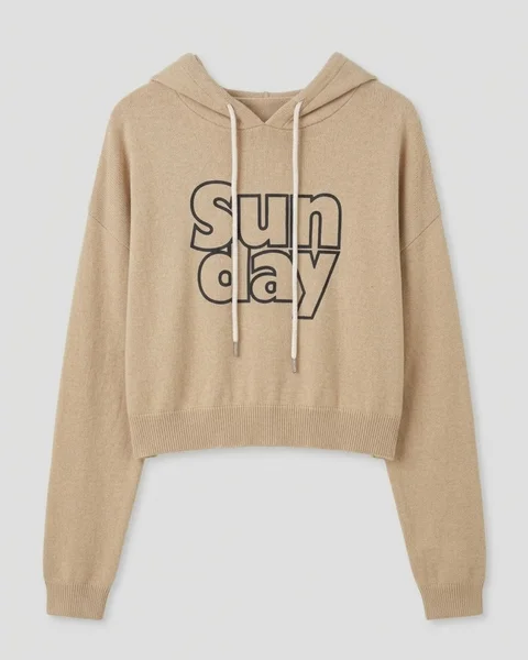 Buzo cropped beige “Sunday”