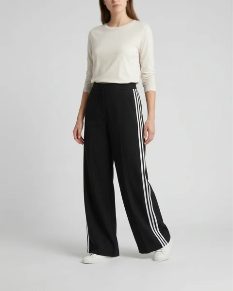Pantalón Sastrero Negro con Franjas Laterales